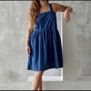 Esby Elliotte Dress Blue Mini Sleeveless Square Neck XS Minimalist